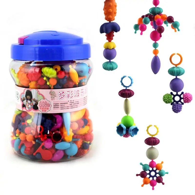

440Pcs Pop Snap Bead Jewelry DIY Bracelet Necklace Jewelry Making Kit for Kids