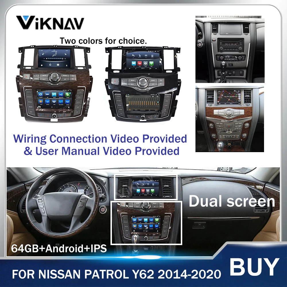 Автомагнитола на Android с двойным экраном и GPS-навигацией для Nissan патруль 2014-2020