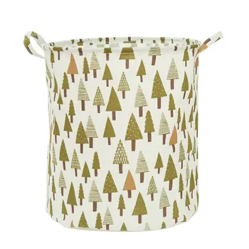 

foldable waterproof cotton linen hamper storage basket-small pine tree (s)
