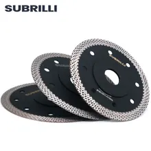 Subrilli 4 "4.5" 5 "disco de corte diamante turbo viu lâmina roda rim cortador para telha mármore granito pedra tipo malha 105/115/125mm