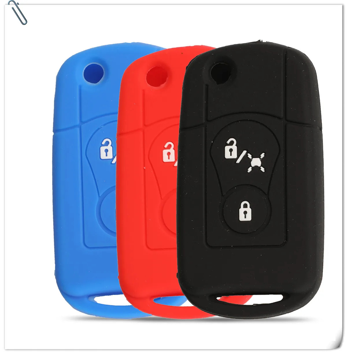 Keyforkess 30pcs custodia protettiva per telecomando in Silicone per vibrazione in pelle adatta per Ssangyong Actyon Kyron Rexton 2 pulsanti pieghevole per auto portachiavi - H08a94173e0a840ef8ebb8d63be8d6e7dO