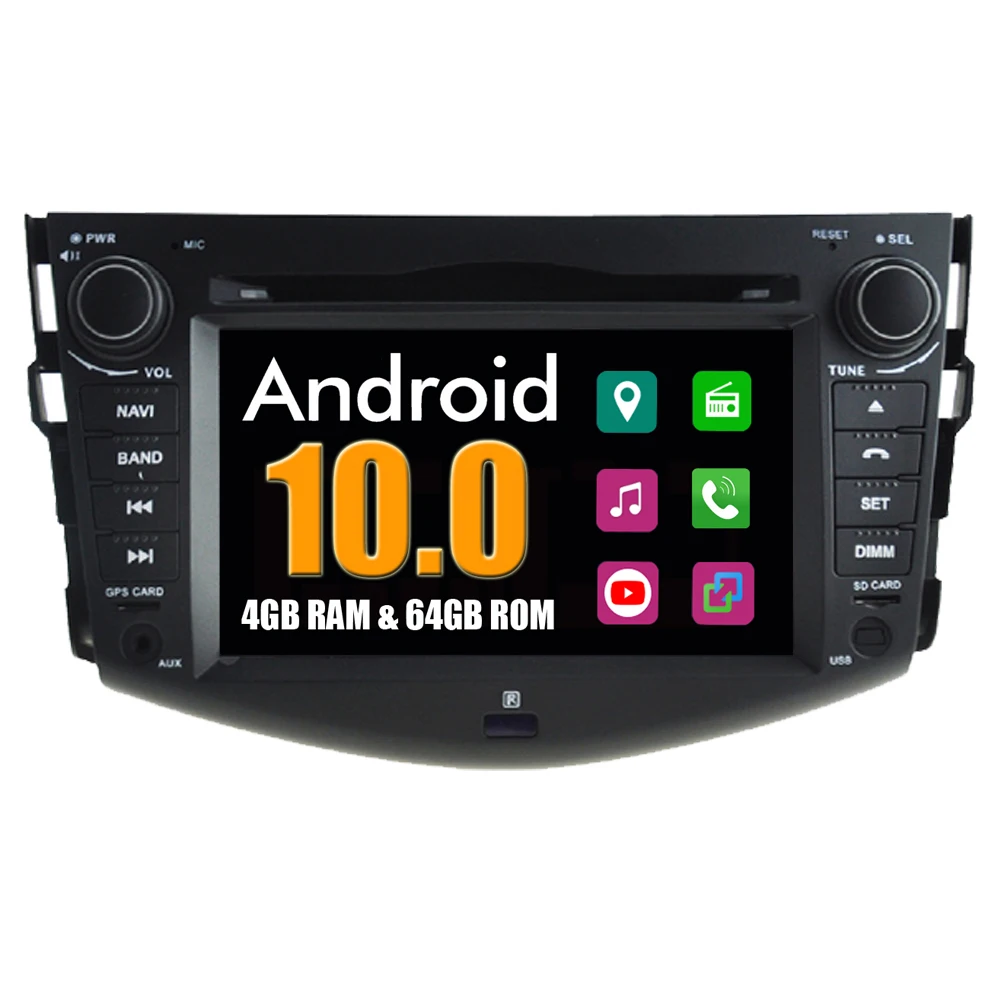 Автомобильный радиоприемник мультимедийный плеер для Toyota RAV4 2006 2012 Octa Core Android 10