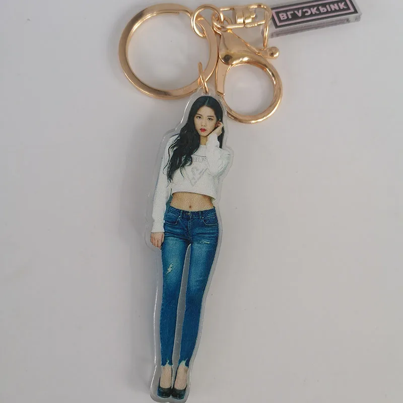Blackpink двойными бортами джисо Дженни Лиза Роза фигуры на подставке, на одной стороне убить Брелок с цепочкой "Love" кольцо для ключей - Цвет: 03