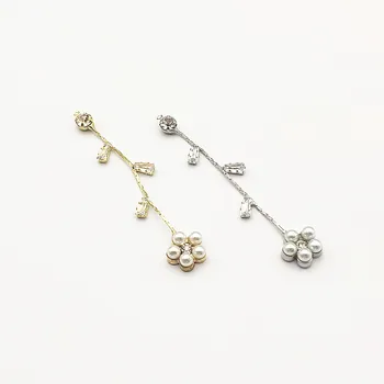 

New arrival! 68x12mm 50pcs Imitation pearls/Chain/Flower charm for Hand Made Earrings DIY parts,Jewelry Findings & Components