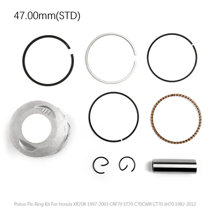 Artudatech 47 мм поршневой комплект для Honda XR70R CRF70 ST70 C70CWR CT70 JH70 XR 70R CRF ST CT JH 70 детали двигателя - Цвет: 47.00mm