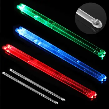 

5A LED Polymer Material Drum Stick Noctilucent Glow in The Dark Stage Performance Red Green Blue 3 Colors Optional