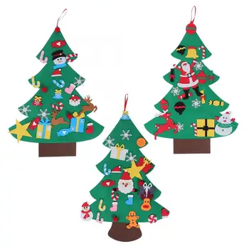 

Large DIY Felt Christmas Tree Handcraft Ornaments New Year Door Wall Hanging Decoration Glow Light New