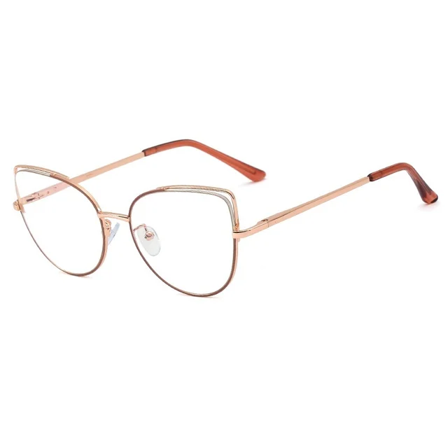  - COHK Vintage Myopia Glasses Prescription Eyeglasses Frame Women 2022 Cat Eye Optical Computer Shortsighted Eyewear Degree -1.0