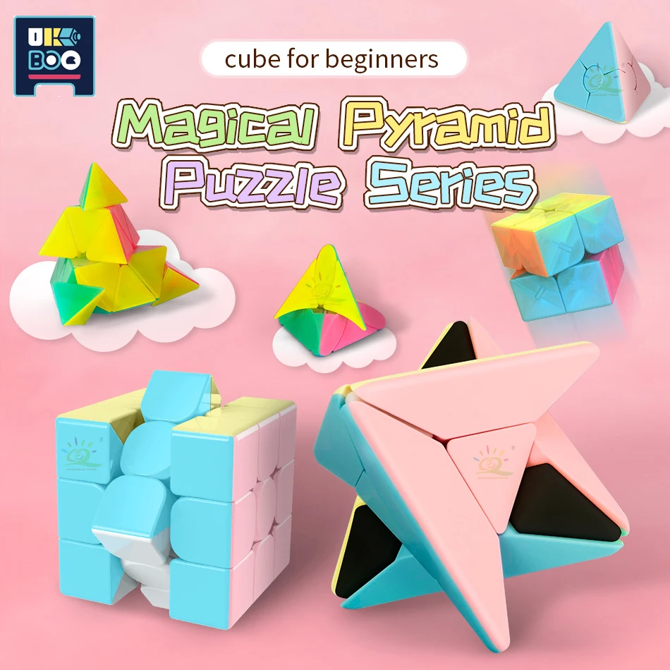 UKBOO Children 3x3x3 Colorful Speed Cube 2x2 3x3 4x4 5x5 Pyraminxed Magic Fun Home Games Professional Puzzle Toys Kid | Игрушки и хобби