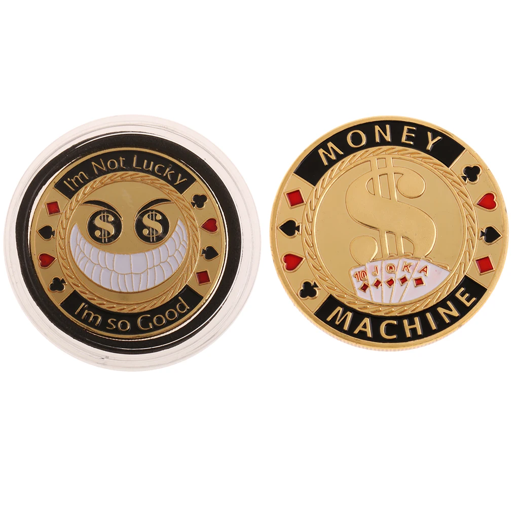 Metal Chips Commemorative Coin Gold Plated Metal Poker Card Guard Protect