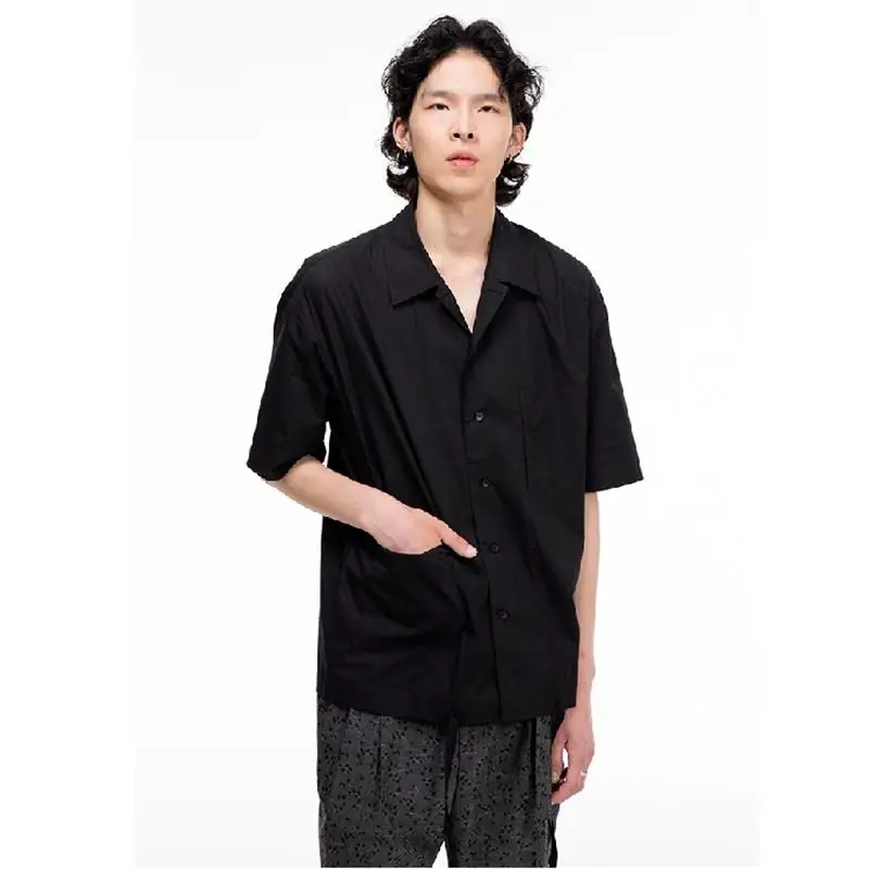 Men's niche design sense loose large size men's shirt dark collection of men's fashion trend large size high-end men's fashion