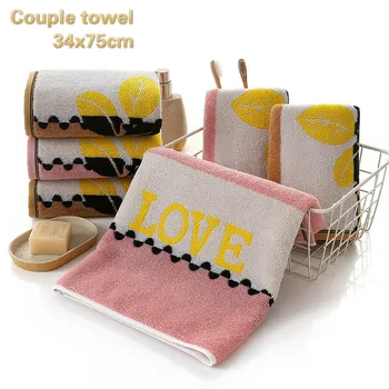 

New Color Yarn-dyed Letter Cotton Couple Washcloth Travel Motel Dormitory Portable Towel Gym Yoga Sweat Supermarket Gifts Toalla