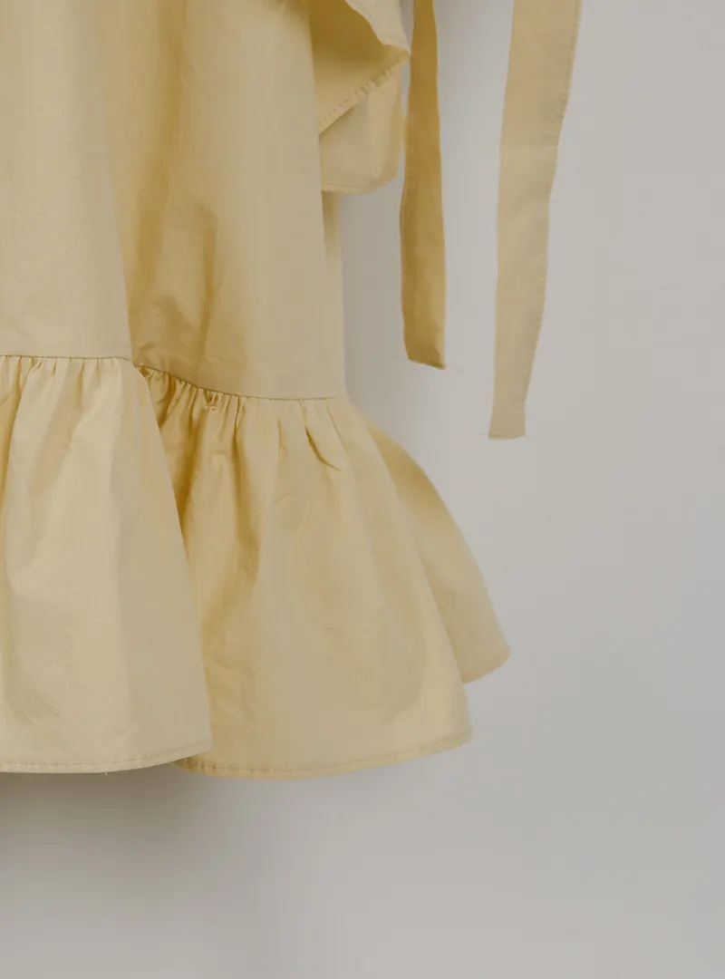 Платье с оборками, v-образным вырезом, высокой талией, Kawaii, большой Пышный рукав бант, галстук, Лолита, летнее короткое платье, халат, Femme Vestido Mujer Vestiti Donna