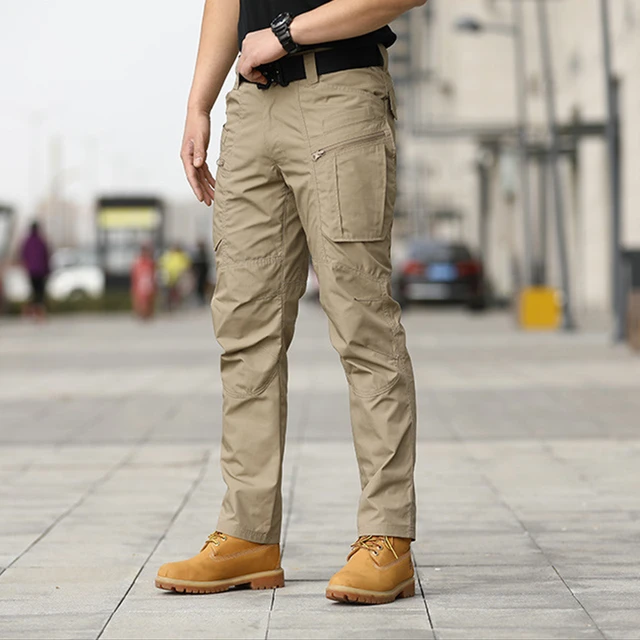 Pantalones Cargo Hombre Impermeables Elásticos Con Múltiples Bolsillos  Militares