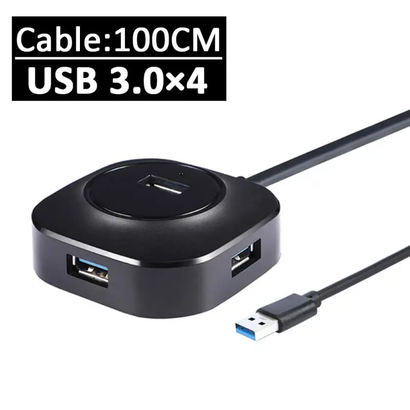 Мини usb-хаб 3,0 Мульти USB 3,0 концентратор USB разветвитель 4 порта концентратор с устройство для чтения карт SD TF 4 порта 2,0 Hab адаптер для ПК Аксессуары - Цвет: USB3.0x4 100cm