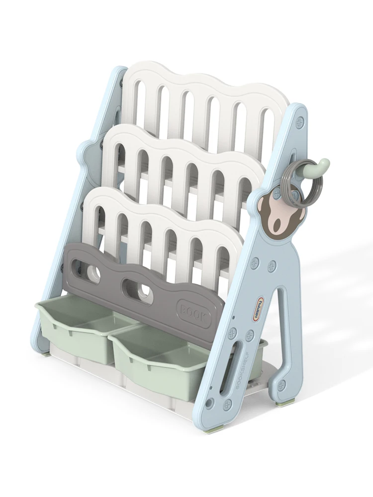 

Children's toy bookshelf home floor plastic cartoon picture book kindergarten multi-layer simple bookshelf storage cabinet