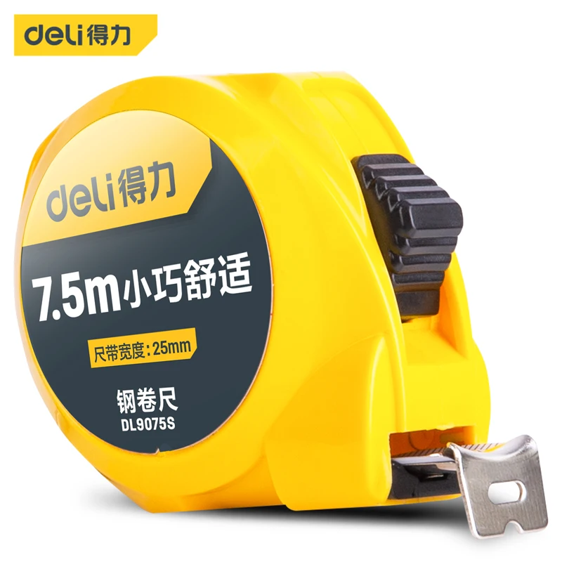 Deli Retractable Ruler Measuring Tape Portable Pull Ruler Metric Gauging Tool High Accuracy Auto Lock Gauging Tape Measure