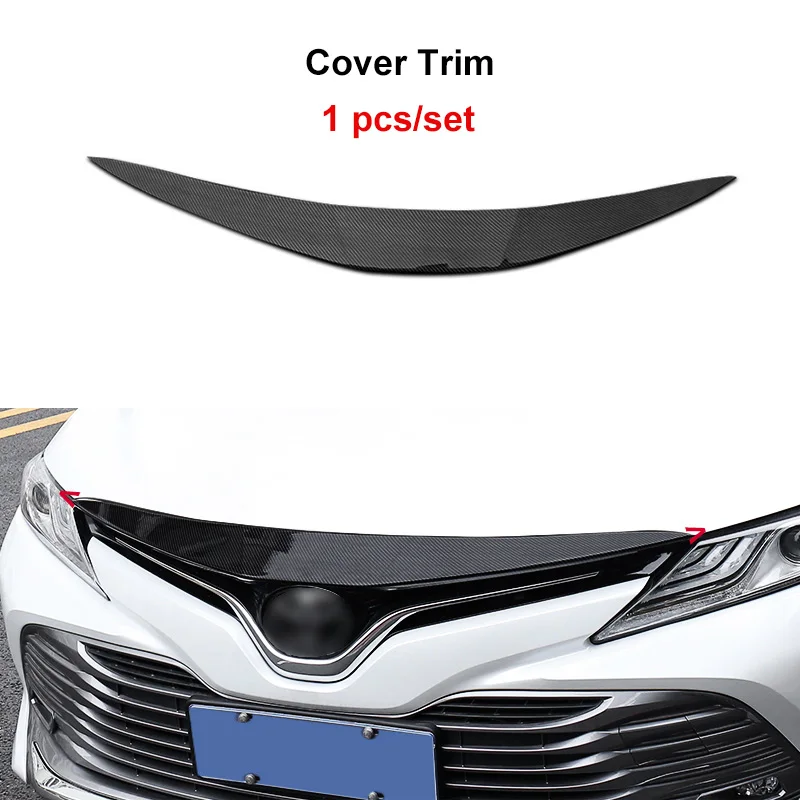 Engine Strip 1Pcs QHCP, автомобильный передний бампер, Накладка для губ, спойлер, задний крыло, спойлер, накладка, АБС-пластик, углеродное волокно, стиль, подходит для Camry - Название цвета: Engine Strip 1Pcs