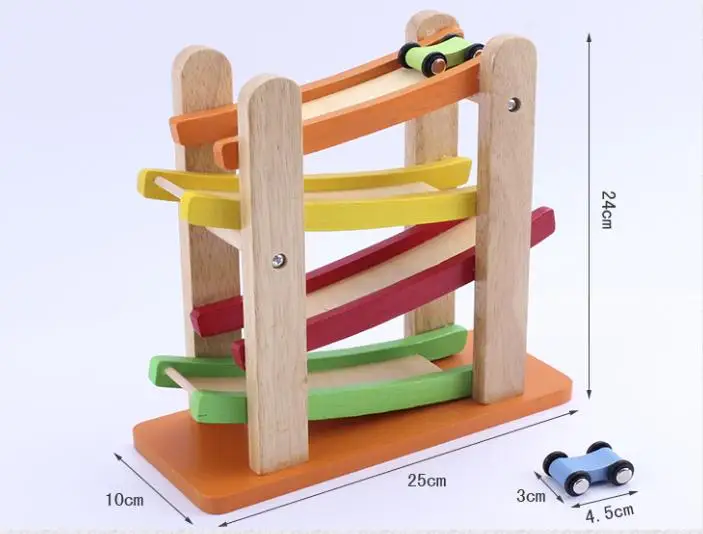 Деревянные классические американские горки, детские игрушки, миниатюрный скоростной автомобиль, детские развивающие деревянные машинки, масштабные модели игрушек