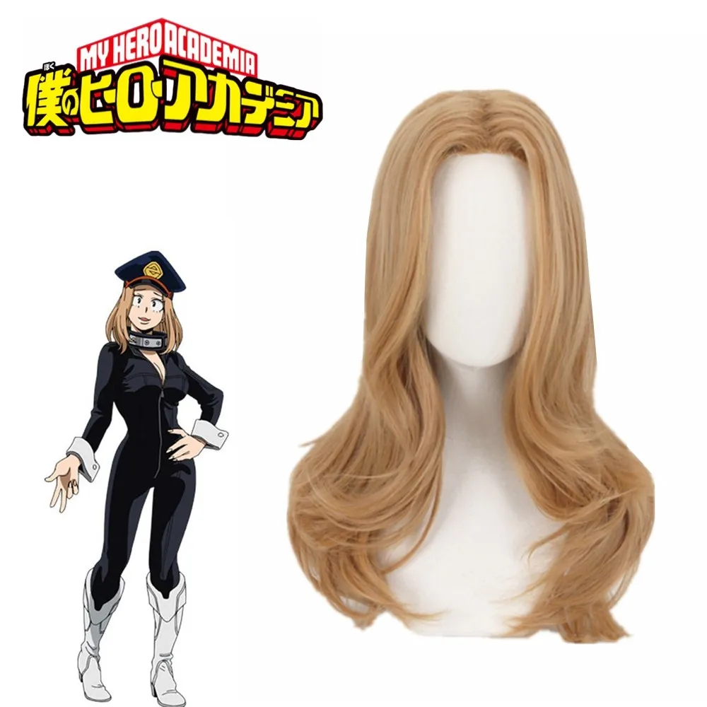 My Hero Academy Camie Utsushimi, парик для косплея, блонд, коричневый, длинные кудрявые синтетические волосы, парики+ парик, шапка