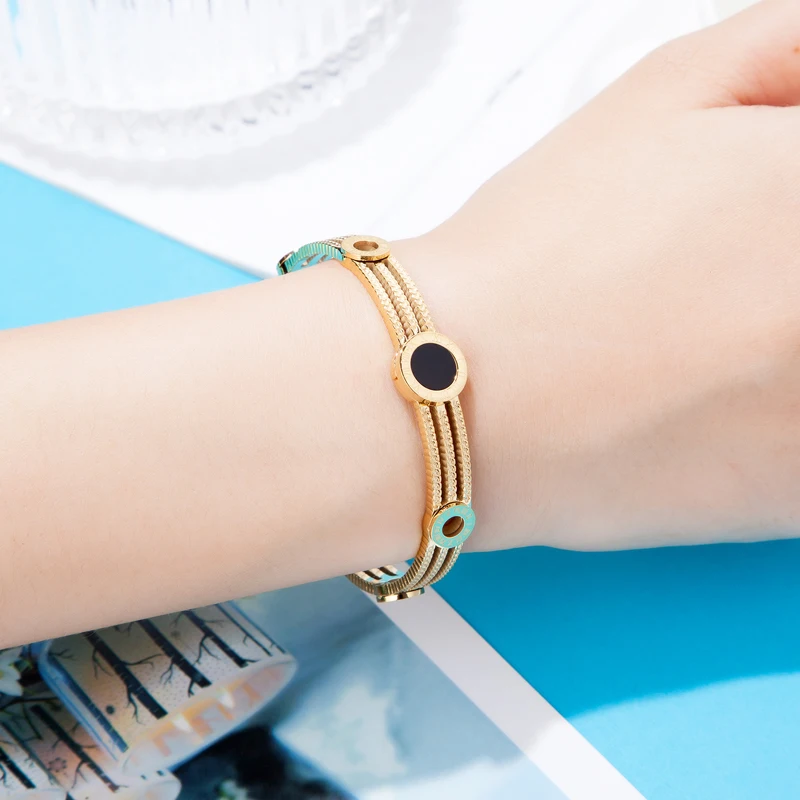 Small Gears 5 Roman Numeral Bracelets & Bangle For women stainless steel Fashion Brand Bangle Jewelry Friends Gift bangle bracelet stainless steel bracelet
