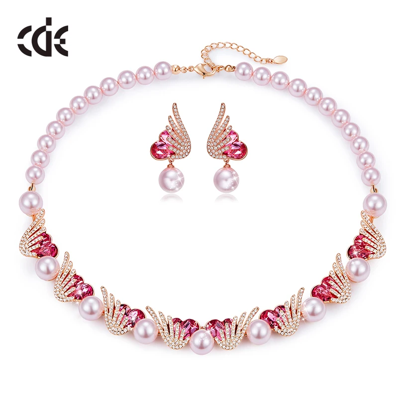 Женский комплект украшений CDE Happy Angel украшенный кристаллами Swarovski вечерние