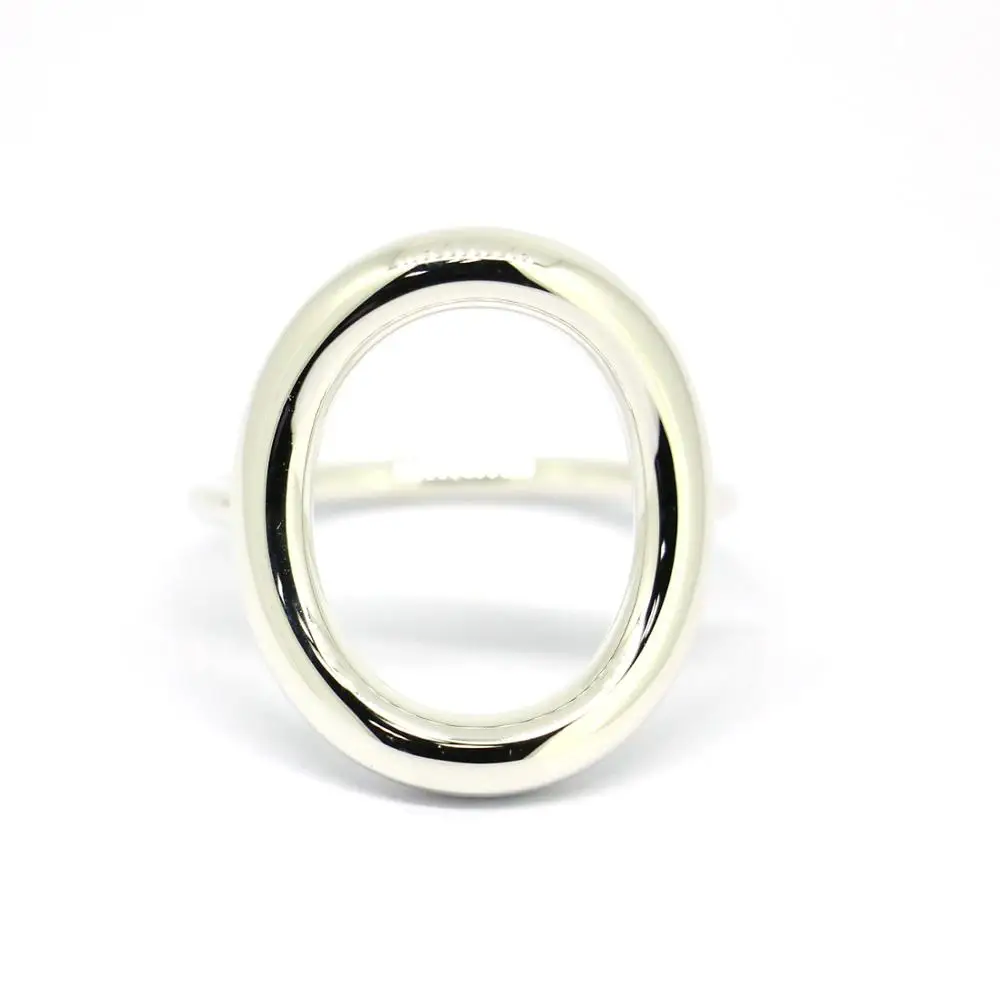 Fashion Jewelry Genuine 925 Sterling Silver Oval Cutout Ring