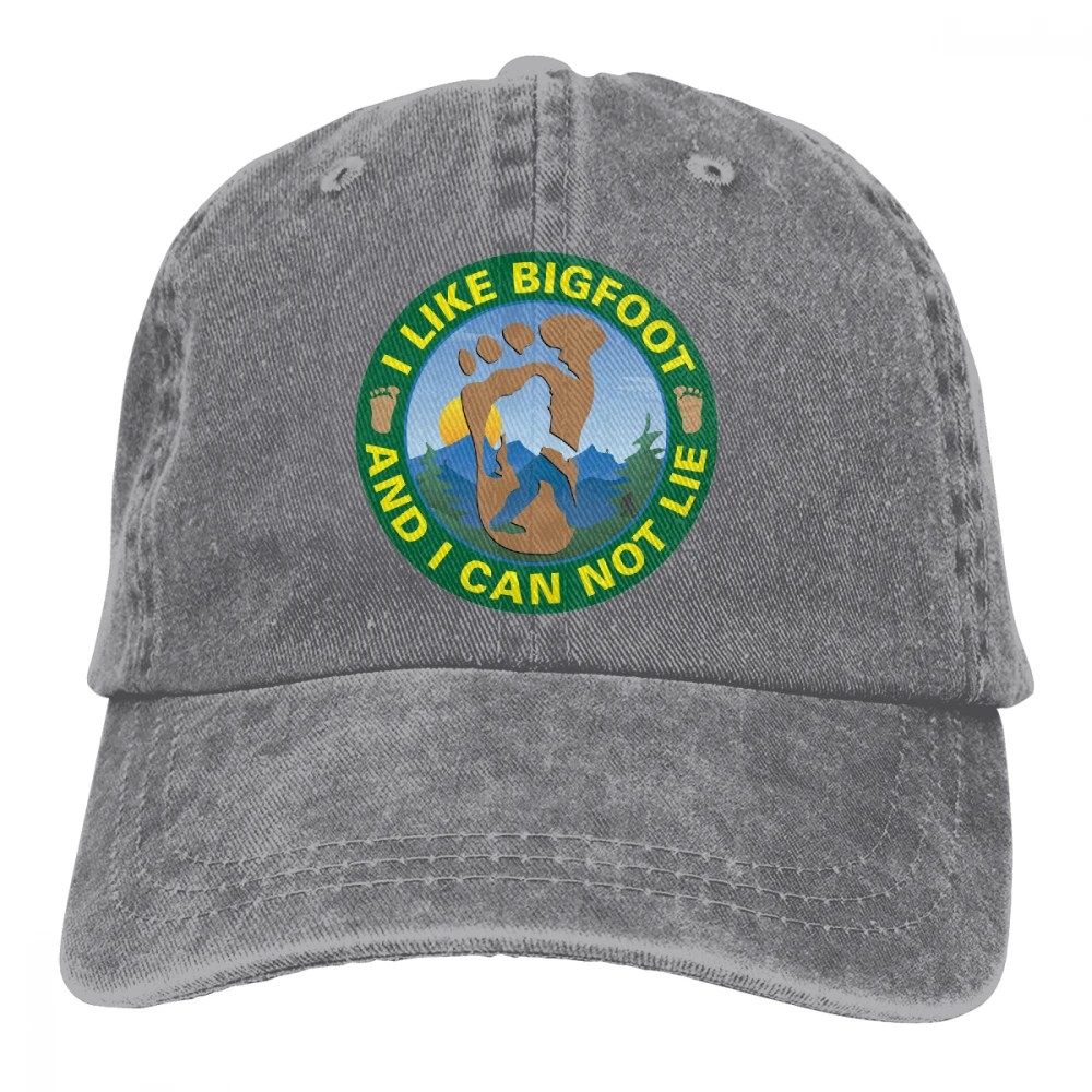 Мне нравится Bigfoot Casquette черный унисекс Мужские Женские джинсовые бейсболка с ремешком кепки Регулируемый Гольф папа шляпа