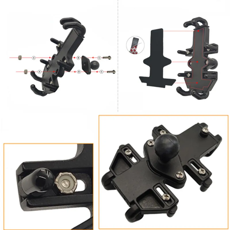 montar titular ajustável motocicleta guiador duplo soquete braço para gopro ram montagem