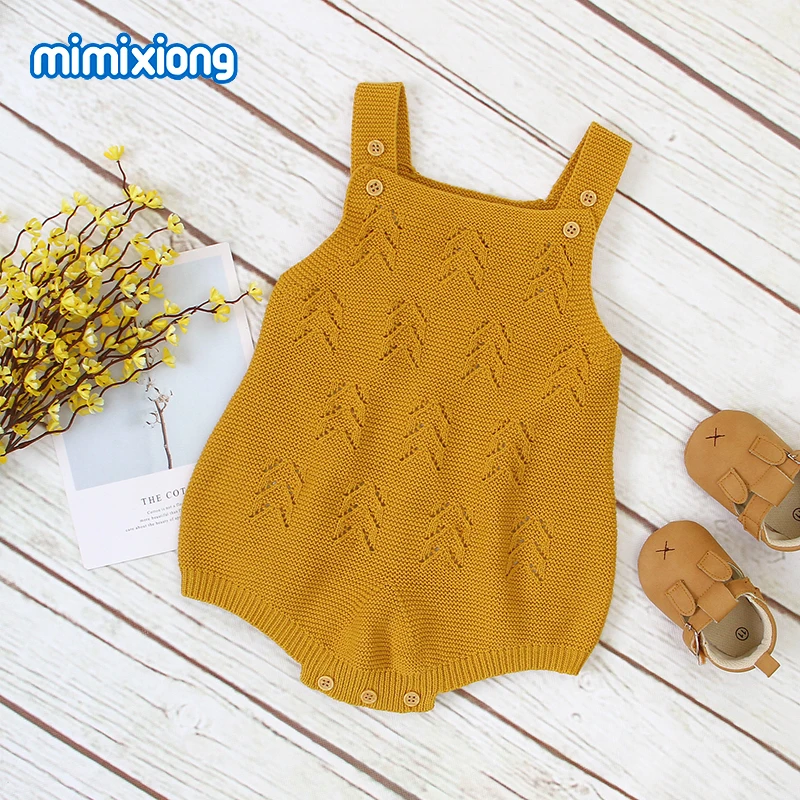 Baby Bodysuits Newborn Clothes Fashion Candy Color Knitted Infant Boys Girls Body Tops Sleeveless Toddler Kids Onesie Tops 0-18M