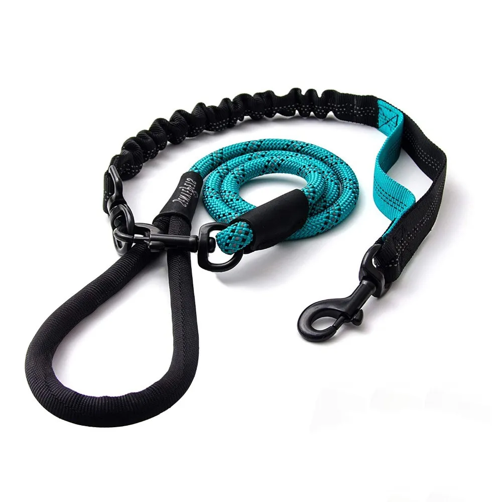 Dog-Leash-No-Double-Dog-Walking-Training-Leash-Comfortable-Shock-Absorbing-Reflective-Bungee_副本
