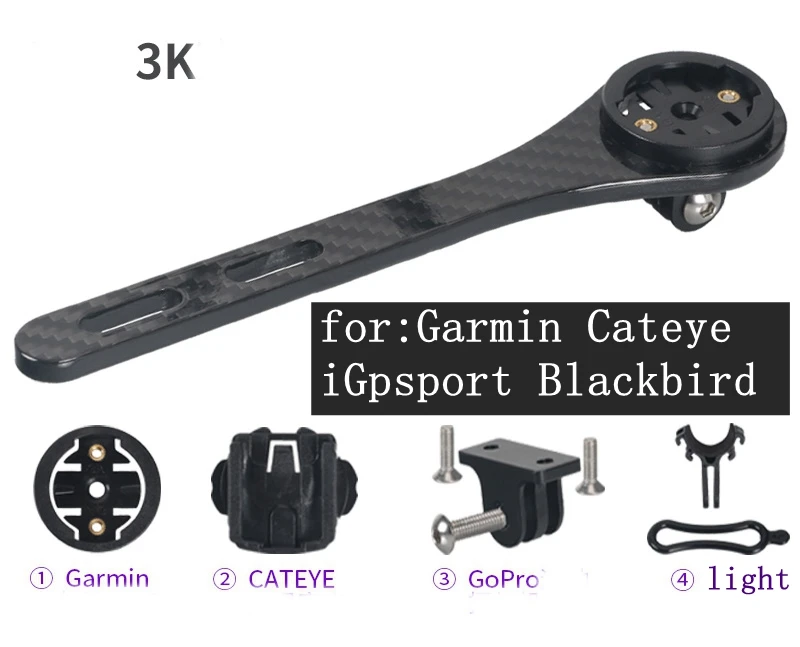 Полный углеродный 3K дорожный велосипедный Руль держатель для Garmin Cateye Bryton iGpsport Blackbird велосипедный держатель для планшета