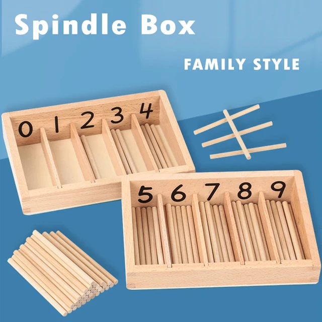 Kids Montessori Set Math Toy Learning Number Geometry Wooden Toy Fractional Counting Early Educational Spindle Box Teaching Aids 2