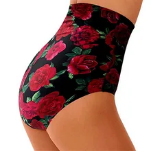 Женский купальник с цветочным принтом и хлопковой подошвой, клешеные штаны с высокой талией