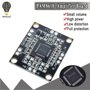 

WAVGAT PAM8610 digital power amplifier board 2 x15w dual channel stereo mini class D power amplifier board