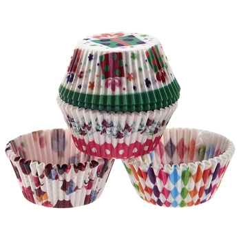 

100Pcs Paper Cake Cup Cupcake Cases Liners Muffin Kitchen Baking Wedding Party Pattern and color ran
