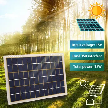 

15W Sun Light Solar Cells Charger 18V USB Output Devices Portable Solar Panels for Smartphones Laptop Tablets Outdoor
