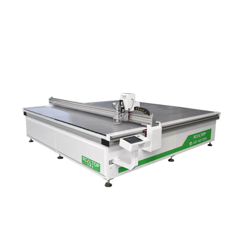 Oscillating knife cutting machine for rubber sheet printing blanket