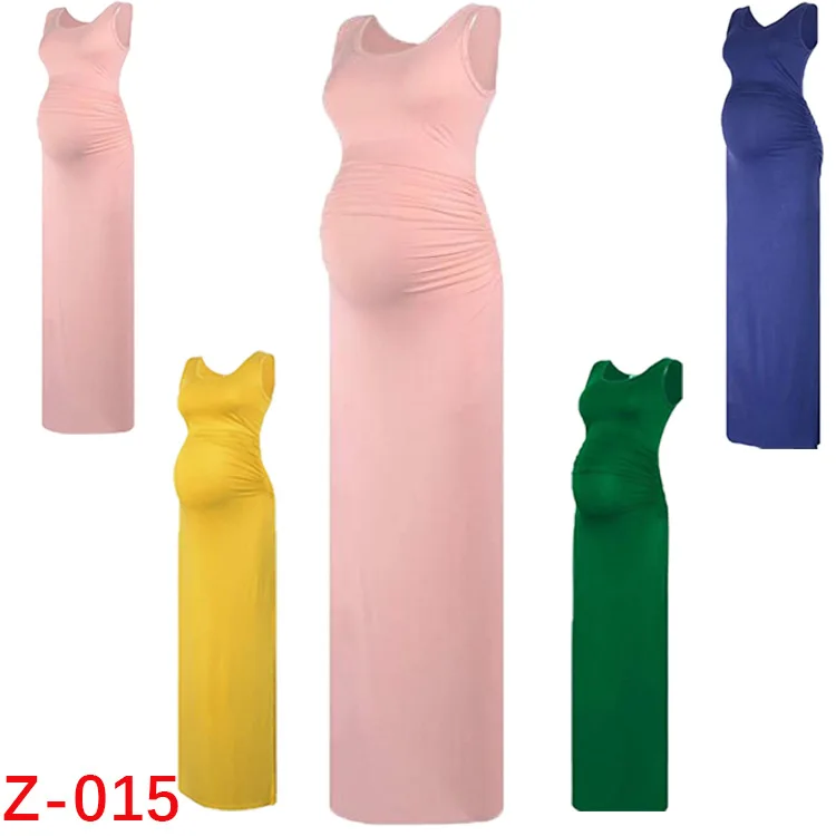

2019 New Style Europe And America WOMEN'S Dress Crew Neck Sleeveless Vest Solid Color Maternity Clothes Dress