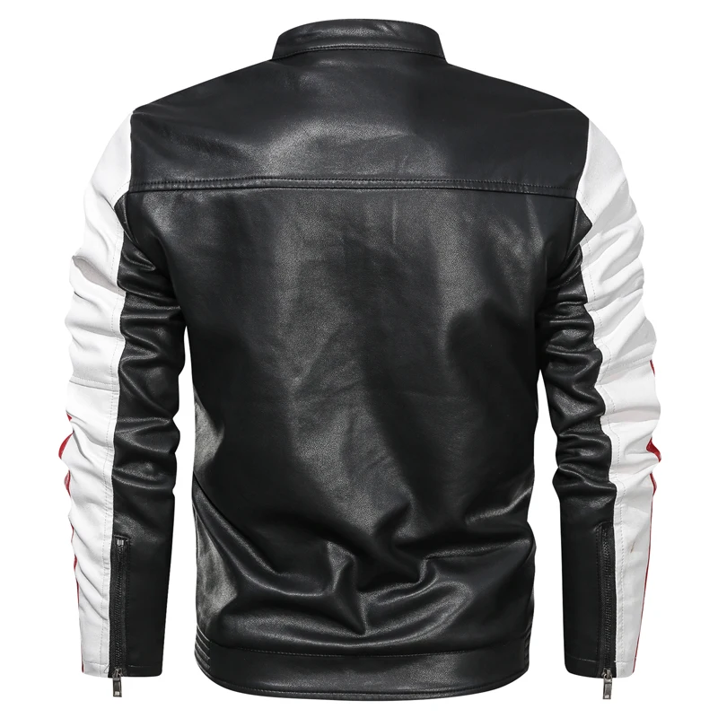 2021 Men New Winter Motor Leather Jacket Men Casual Autumn Baseball PU Fleece Jackets Coat Fashion Slim Biker Leather Jacket Men red leather jacket mens