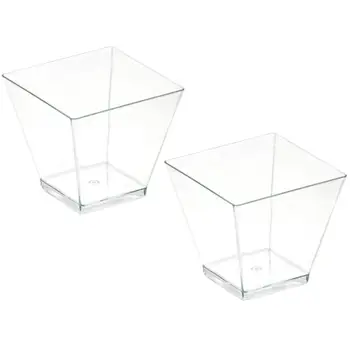 

50/100pcs 60ml Mini Square Dessert Cup Cube Plastic Sample Dish Cake Jelly Pudding Cups Party Kitchen Accessories Transparent