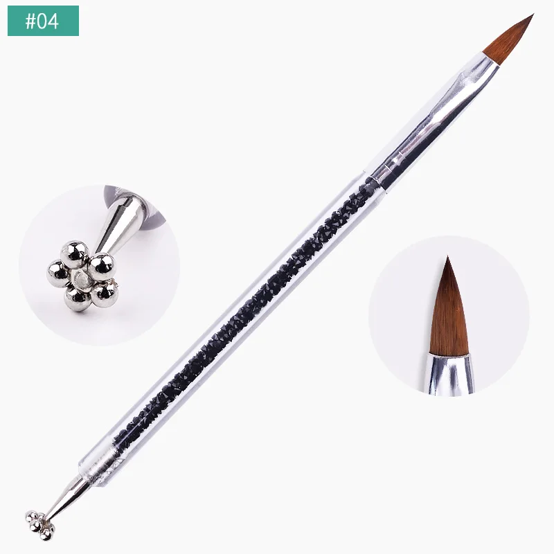 Двусторонняя Кисть для ногтей, магнитная головка, ручка с цветком для DIY, волшебная 3D Магнитная кошачья глазка, УФ-Гель-лак, кисть для ногтей, инструменты для ногтей - Цвет: 4