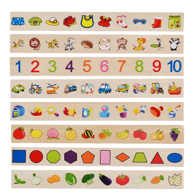 Mathematical Knowledge Classification Cognitive Matching Kids Montessori Early Educational Learn Toy Wood Box Gifts for Children 4