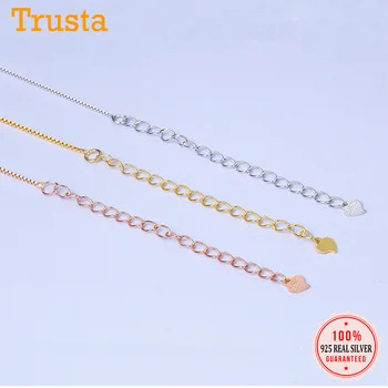 

Trustdavis Simple 925 Sterling Silver Jewelry Box Chain Collarbone Chain Short Necklace for Women Silver 925 Accessories DC16