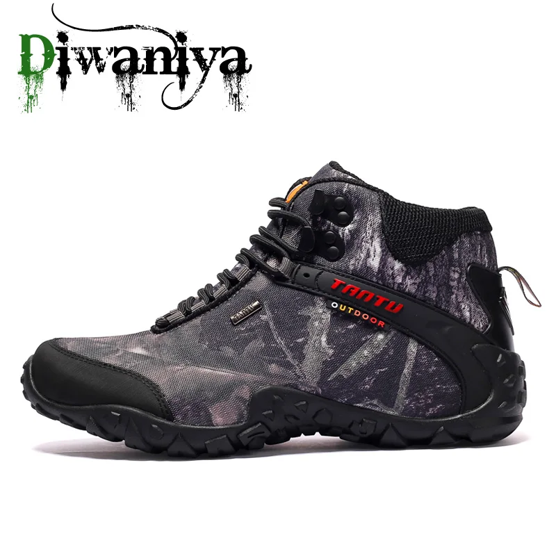 Tanie 2019 nowe wysokiej jakości odkryte górskie buty do wspinaczki pustynnej mężczyźni kostki buty trekingowe Plus rozmiar moda klasyczne obuwie trekkingowe