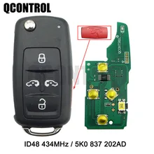 QCONTROL 4 + 1 BTCar مفتاح بعيد ل VW فولكسفاغن كارافيل شاران مولتيفان MPV T5 التحكم ID48 رقاقة 433MHz