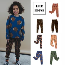 LELEHOUSE-Carli/зимняя одежда для девочек; одежда для маленьких девочек на День Благодарения с леопардовым принтом; Одежда для мальчиков на первое Рождество; комплекты для девочек