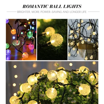 

20/30/50 LEDS Crystal ball 5M/10M Solar Lamp Power LED String Fairy Lights Solar Garlands Garden Christmas Decor For Outdoor