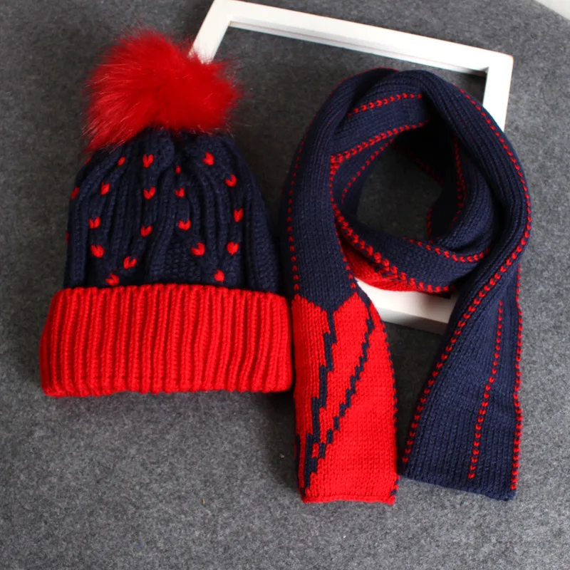 Зимние аксессуары для детей 3-10 лет, комплект из шапки и шарфа для мальчиков и девочек, комплект с шапочкой, бархатная теплая зимняя вязаная шапка и шарф, комплект из 2 предметов - Цвет: 3