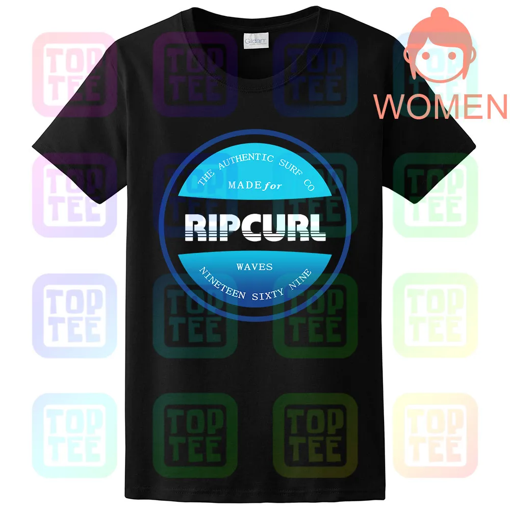 Rip Tee Curl Мужская футболка. Большая мама светильник серый Crew с короткими рукавами унисекс размер S-3XL - Цвет: WOMEN-BLACK